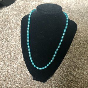 Teal Pearl Strand Necklace